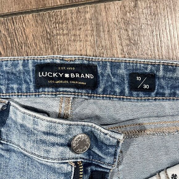 Lucky Brand Jeans Womens Sz 10 Ava Skinny Light Ankle Embroidered Floral 32x28 - Picture 13 of 14